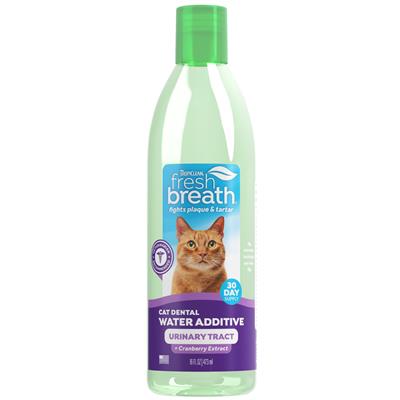TropiClean Fresh Breath Dental Water Additive + Urinary Tract Support for Cats, 16oz