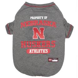 Nebraska Cornhuskers Dog Tee Shirt - Gray