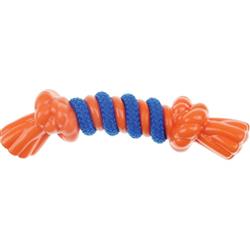 Infinity TPR/Rope Bone Dog Toy Orange Small 8in.