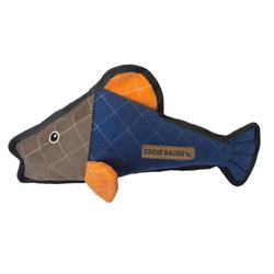 14" Fish Squeak & Crinkle Toy, Navy/Orange/Gray