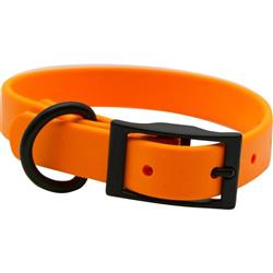 Omni Pet Zeta Biothane Dog Collar with Blk Hardware Orange 3/4 x 16in.