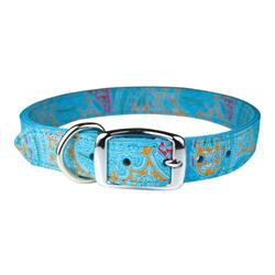 Omni Pet Leather Paisley Dog Collar Turquoise  3/4 x 20in.