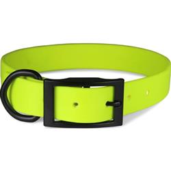 Omni Pet Zeta Biothane Dog Collar with Blk Hardware Neon Yellow  1 x 26in.