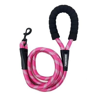 Round Braided Rope Leash w/ Foam Handle, Pink