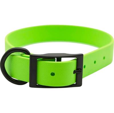 Omni Pet Zeta Biothane Dog Collar with Blk Hardware Lime Green 1 x 20in.