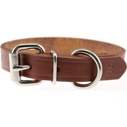 Omni Pet Omnipet Regular Bully Leather Collar Brown 3/4 x 18in.
