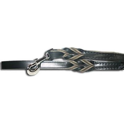 Omni Pet Omnipet Latigo Twist Leather Lead Black 1in. x 6ft.