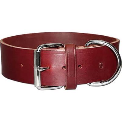 Omni Pet Latigo Leather 1 Ply Dog Collar Burgundy 2 x 23in.