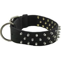 Omni Pet Bravo Nylon Spiked Dog Collar Black  29in.