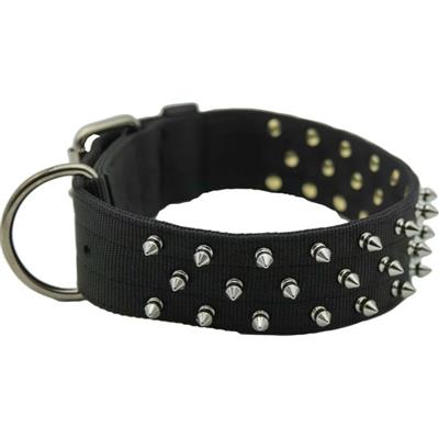 Omni Pet Bravo Nylon Spiked Dog Collar Black  29in.