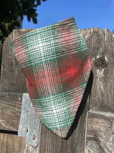 Christmas Morning – Holiday Dog Bandana | Red & Green Plaid | Organic Cotton | Handmade in LA