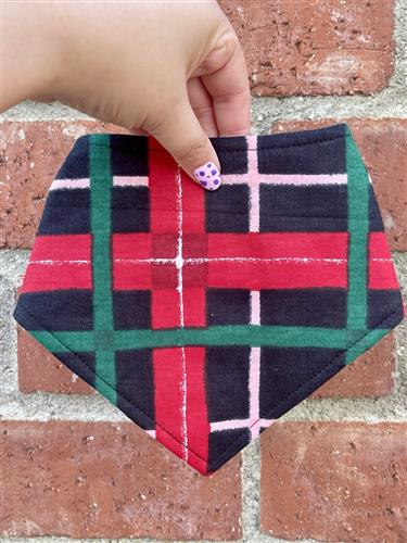 Crimson Noel – Holiday Dog Bandana | Bold Red & Green Plaid | Organic Cotton | Handmade in LA