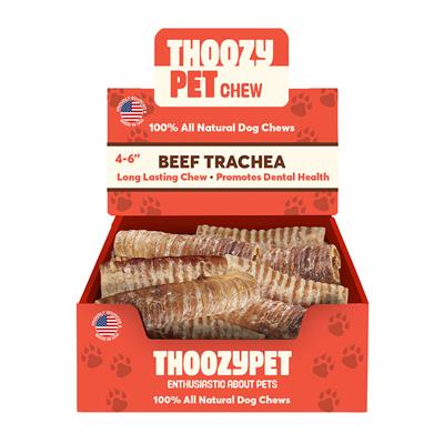ThoozyPet USA-Sourced Beef Trachea Dog Chews 4-6" 20ct