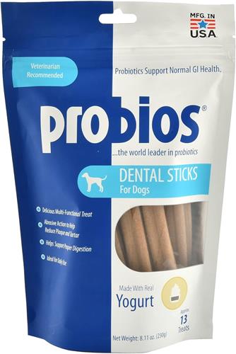 Probios Dental Sticks for Dogs Yogurt 8.11oz.-13 Pk
