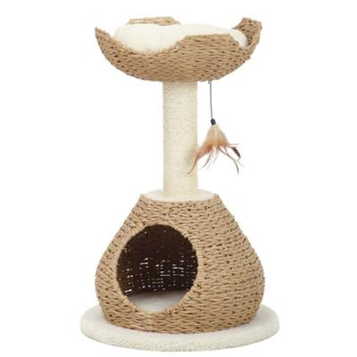 PetPals Walk Up 2-Level Cat Tree Beige & Cream 29.5 in