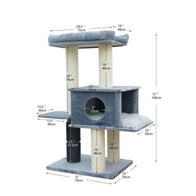 PetPals Lulu Cat Tree Blue 57 in, XL