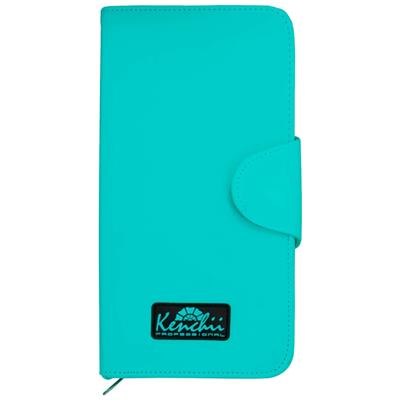 Faux Leather 5-Shear Zipper Case Teal by Kenchii