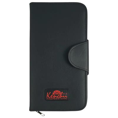 Faux Leather 5-Shear Zipper Case Black by Kenchii