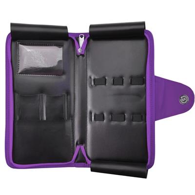 Faux Leather 5-Shear Zipper Case Purple by Kenchii