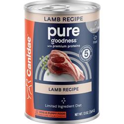 CANIDAE PURE Goodness Grain-Free LID Canned Dog Food Land Formula w/Lamb 13oz