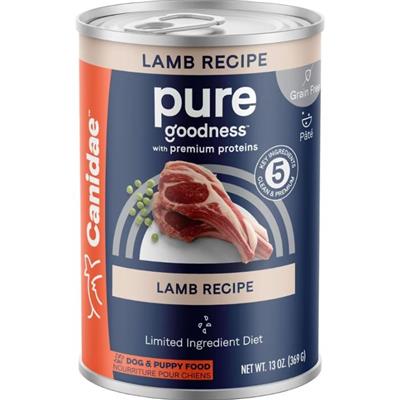 CANIDAE PURE Goodness Grain-Free LID Canned Dog Food Land Formula w/Lamb 13oz