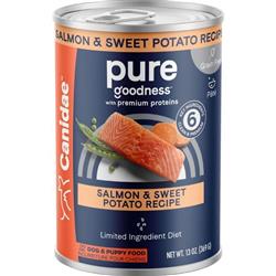 CANIDAE PURE Goodness Grain-Free LID Canned Dog Food Salmon and Sweet Potato 13oz.
