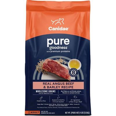 CANIDAE PURE Goodness w/Wholesome Grains Dry Dog Food Beef & Barley 4lb