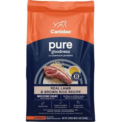 CANIDAE PURE Goodness w/Wholesome Grains Dry Dog Food Lamb & Brown Rice 4lb