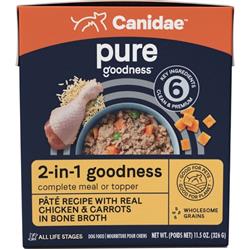 CANIDAE PURE goodness 2-in-1 Pate Dog Food/Topper Chicken & Carrots in Bone Broth 11.5oz