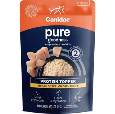 CANIDAE PURE Goodness Protein Topper for Dogs Shredded Chicken in Gravy 3oz