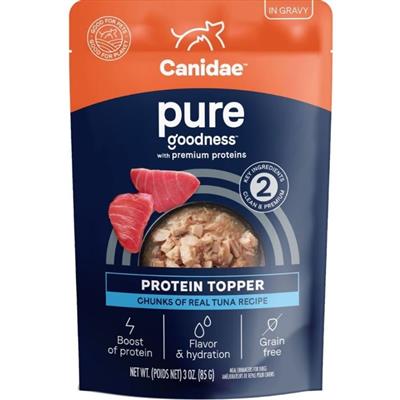 CANIDAE PURE Goodness Protein Topper for Dogs Tuna Chunks in Gravy 3oz