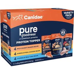 CANIDAE PURE Goodness Protein Topper for Dogs Variety Pack (Salmon, Chicken, & Tuna) 3oz 12pk