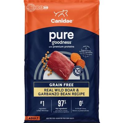 CANIDAE PURE Goodness Grain-Free LID Dry Dog Food Wild Boar & Garbanzo Bean 22lb