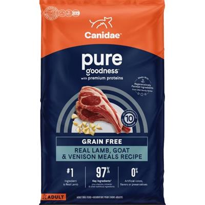 CANIDAE PURE Goodness Grain-Free LID Dry Dog Food Lamb, Goat & Venison Meals 22lb