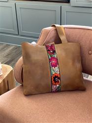 The Elio Genuine Leather Purse With Mayan Embroidery