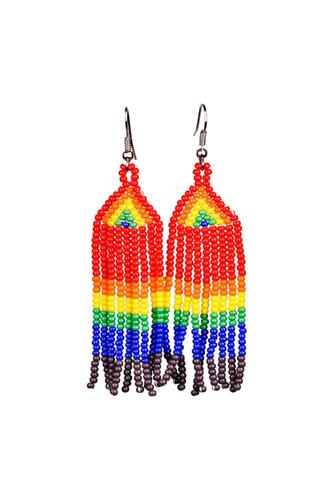 Beaded Earrings - Rainbow