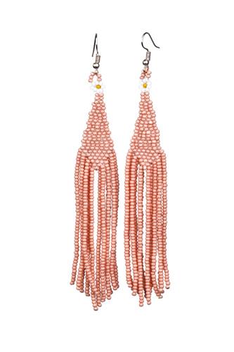Beaded Earrings - Rose
