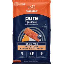 CANIDAE PURE Goodness Grain-Free LID Dry Dog Food Salmon & Sweet Potato 12lb