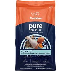 CANIDAE PURE Goodness Grain-Free LID Dry Puppy Food Real Chicken, Lentil & Whole Egg 4lb