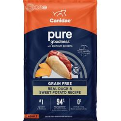 CANIDAE PURE Goodness Grain-Free LID Dry Dog Food Duck & Sweet Potato 22lb