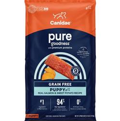 CANIDAE PURE Goodness Grain-Free LID Dry Puppy Food Real Salmon & Sweet Potato 22lb