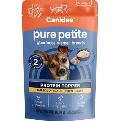 CANIDAE PURE PURE Goodness Petite Protein Topper for Small Breed Dogs Shredded Chicken in Gravy 1.4oz