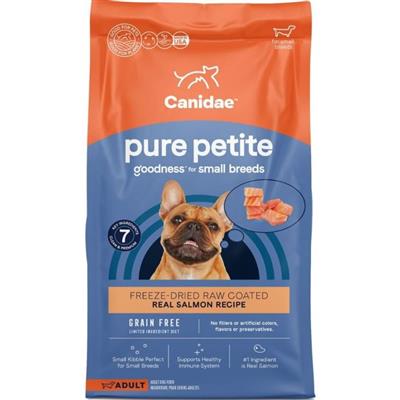 CANIDAE PURE Goodness Grain-Free LID Petite Small Breed Adult Coated Dry Dog Food Salmon 4lb