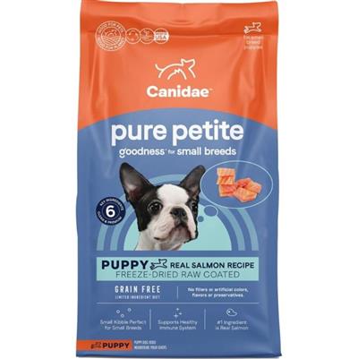 CANIDAE PURE Goodness Grain-Free LID Petite Small Breed Puppy Coated Dry Dog Food Salmon 4lb