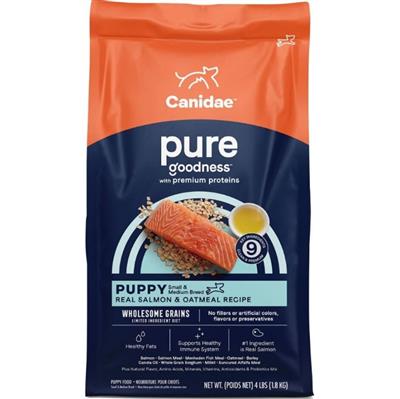 CANIDAE PURE Goodness w/Wholesome Grains Dry Puppy Food Salmon & Oatmeal 4lb