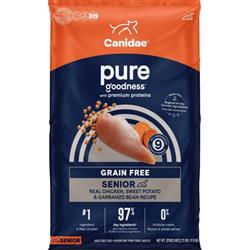 CANIDAE PURE Goodness Grain-Free LID Dry Senior Dog Food Chicken, Sweet Potato & Garbanzo Bean 22lb