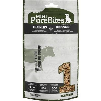 Purebites Freeze Dried Mini Trainers Dog Treats Beef Liver 3oz.