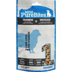 Purebites Freeze Dried Mini Trainers Dog Treats  Lamb 2.4oz.