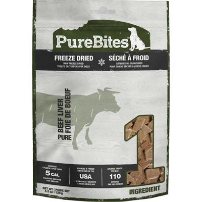Purebites Freeze Dried Dog Treats  Beef Liver 4.2oz.