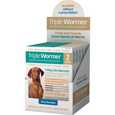 Durvet Triple Wormer For Medium & Large Dogs  25 Lb-2 count